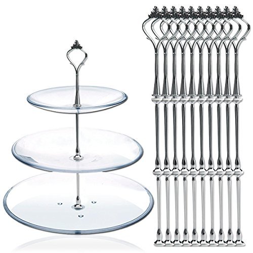 DGQ 10 x Sets 2 or 3 Tier Cake Plate Stand Fittings Silver Plate Stands