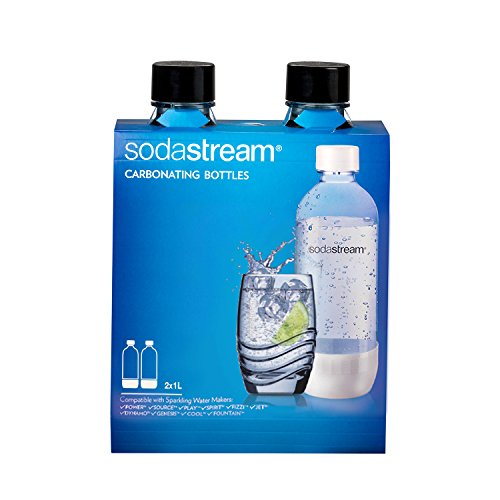 Sodastream 1l Carbonating Bottles Black (Twin Pack)