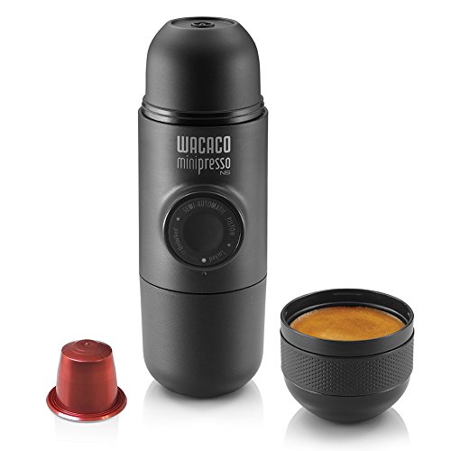 WACACO Minipresso NS Portable Espresso Machine Compatible Nespresso Original Capsules and Compatibles Hand Coffee Maker Travel Gadgets Manually Operated Perfect for Camping