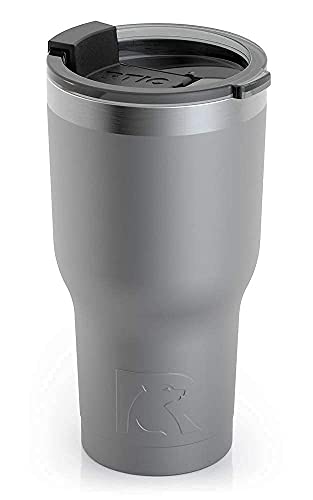 RTIC Tumbler with Splash Proof Lid 20 oz Graphite Insulated Travel Stainless Steel Coffee Mug Sweat Proof Keeps Hot  Cold Longer