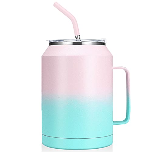 zenbo Mug Tumbler 50 oz  Stainless Steel Vacuum Insulated Mug with HandleLid and StrawKeeps Drinks Cold up to 36 Hours  SweatProof Body Dishwasher Safe