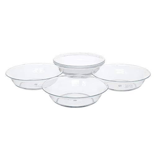 Royal Imports 8 Clear Plastic Saucer Plant Drip Tray Low Pie Plate Floral Flower Dish Wedding Party Home and Holiday Decor 6 Pack
