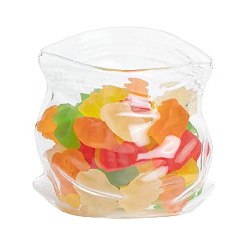 8 Ounce Unzipped Glass Zipper Bag 1 Small Unzipped Glass Bag  Realistic Crinkled Edges Serve Candy Popcorn or Nuts Clear Glass Bag Bowl DishwasherSafe Flat Base  Restaurantware