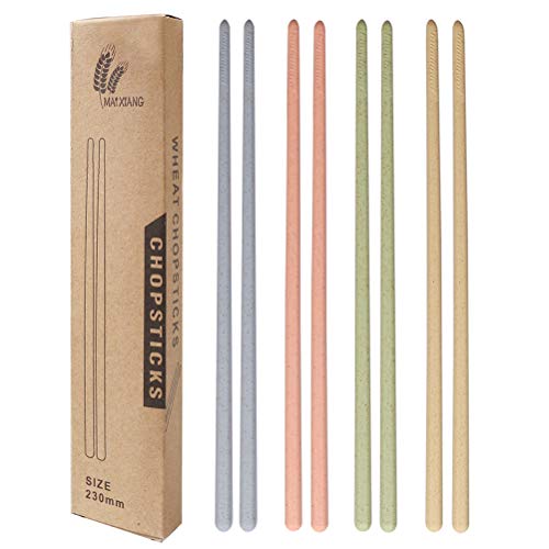 4 Pairs Reusable Plastic Chopsticks Natural Ecofriendly Chinese Chopsticks for Household Restaurant Travel Picnic Daily Using(4 Colors)