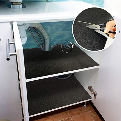 ITSOFT Under The Sink Mat Premium Shelf Liner Cabinet Liner Waterproof Layer Reusable Washable 24 x 59 Inches