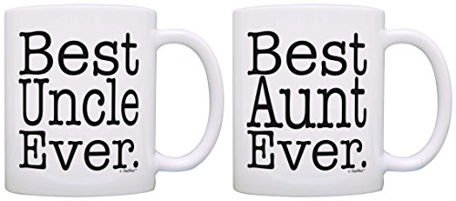 Aunt Uncle Mug Best Aunt and Uncle Ever 2 Pack Mug Coffee Mugs Tea Cups White