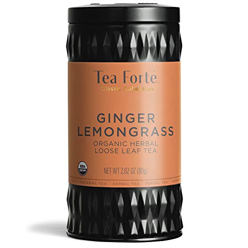 Tea Forte Organic Herbal Tea Makes 35-50 Cups 282 Ounce Loose Leaf Tea Canister Ginger Lemongrass