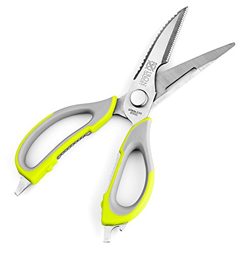 The #1 Rated Kitchen Shears / Kitchen Scissors With Soft Rubber Grips, Along With A Magmatic Fridge Holster.